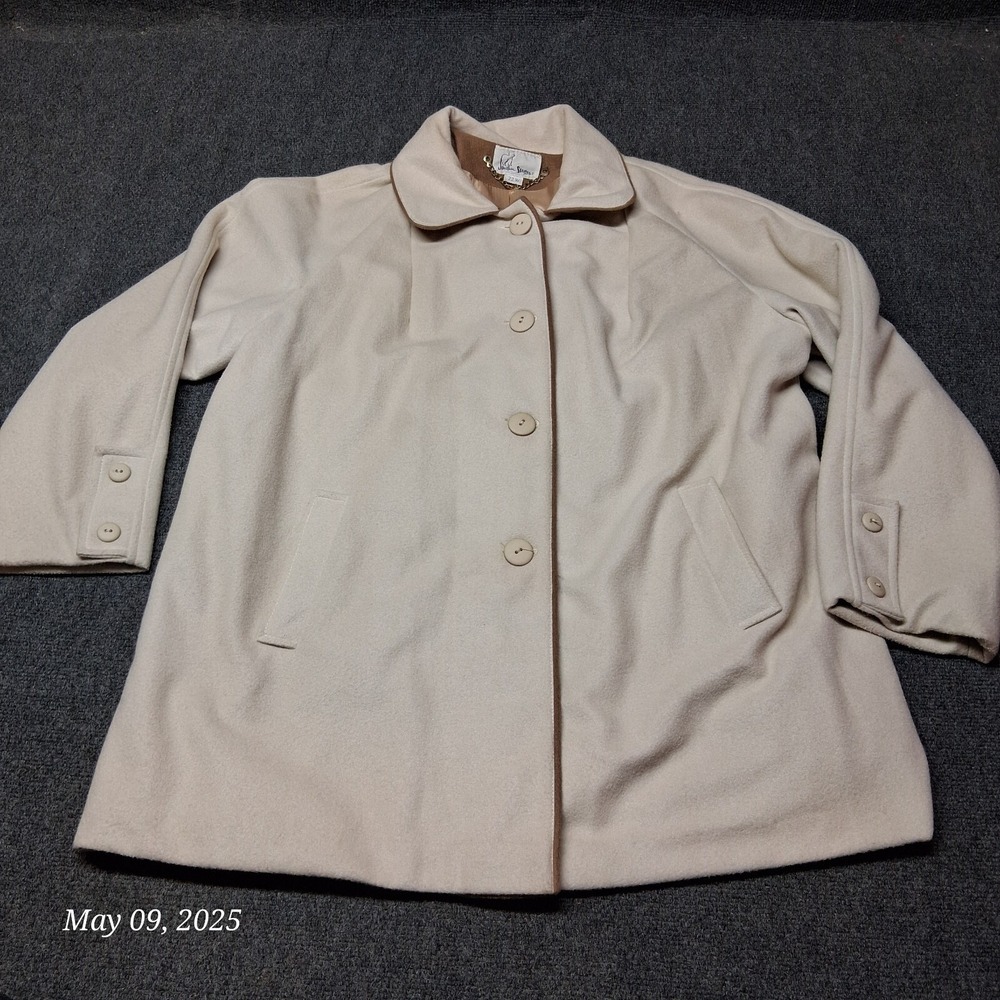 VTG‎ Jonathan Stevens Pea Coat Women Plus Size 22 W Beige
